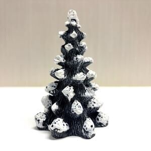 Vintage Mervyns Village Square Pine Tree Snow Christmas Decor Small Size